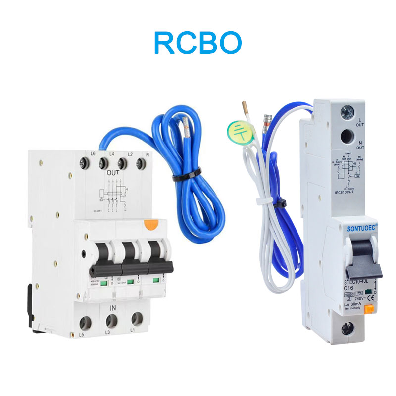 6a 3P + 3P + mmerụ ahụ (AC) ụdị rcbo na eriri